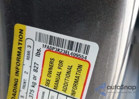 2014 Ford Focus Se z USA, uszkodzony, nr VIN 1FADP3K23EL409554